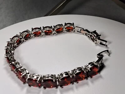 925 Sterling Silver Lab Created Ruɓy Bracelet  [BRA20] - Image 1 of 4