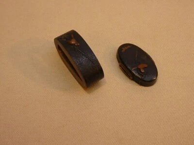 Parte empuñadura espada japonesa FUCHI KASHIRA ilustración pájaro Foto 1 de 4