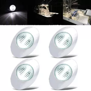4X 3" Oval Marine Boat LED Stern Lights White Deck Courtesy Light Waterproof 12V - Bild 1 von 6