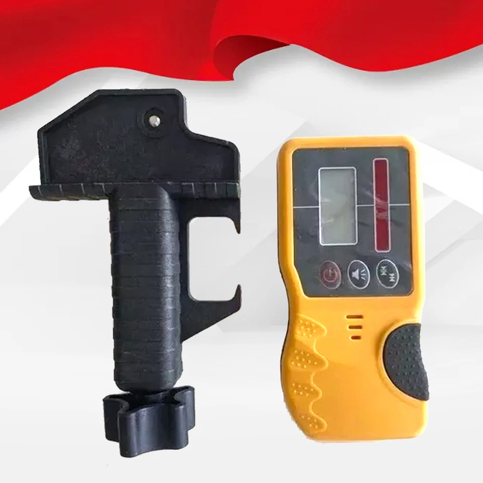 CROWNTOOLS RED BEAM ROTARY LASER UNIVERSAL RECEIVER DUAL DISPLAY 500M UK STOCK