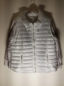 Chico's Convertible Puffer Jacket Size 4 NWT $139 Pier Gray - Picture 1 of 14