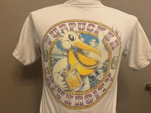 T-shirt vintage anni 90 Fudpucker University Pelican Destin Florida S - Foto 1 di 6
