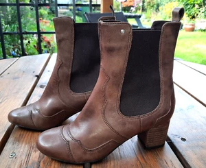 Rockport by adidas ladies brown leather ankle Chelsea boots size 3.5 / 36 - Picture 1 of 14