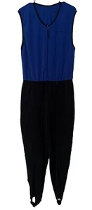 L.L. Bean Vintage Herren Fleece Baselayer Einteiler Anzug Steigbügel blau schwarz Lg USA - Bild 1 von 7