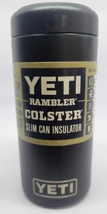 YETI Rambler 12 oz Colster SLIM Can Insulator 🔥BLACK🔥Authentic Yeti🔥 - Picture 1 of 4