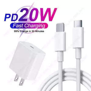 Bulk Lot 20W PD Fast Charger Cube USB C Cable For iPhone 14 13 12 11 Pro Max XR - Picture 1 of 16