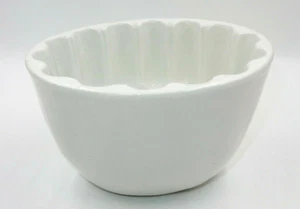 ANTIQUE WHITE IRONSTONE RIBBED CAKE JELLO PUDDING PATE MOLD - Picture 1 of 11