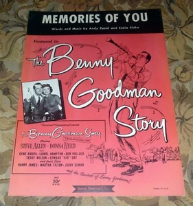 Memories of You - Benny Goodman Story Film Soundtrack Sheet Music - Picture 1 of 3