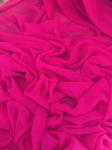 1 mtr hot pink chiffon dress fabric..45” wide (114cm) - Picture 1 of 4
