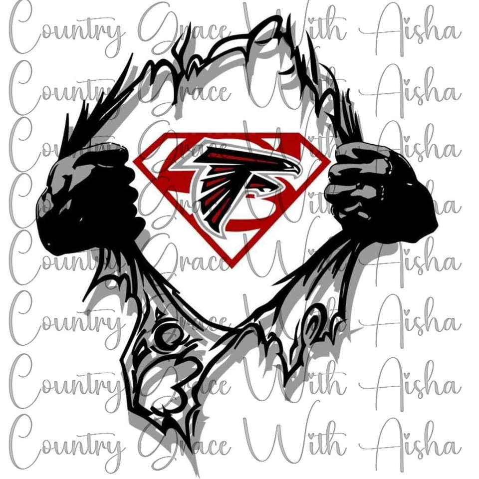 HANDMADE Sublimation Transfer Print Falcons Football Ready To Press Heat Transfer