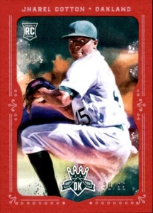 2017 Diamond Kings Red Frame Jharel Cotton #d /99 Rookie RC A's Athletics #164 - Picture 1 of 2