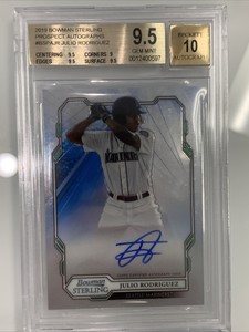 2019 Bowman Sterling Julio Rodriguez Prospect Auto #BSPA-JR BGS 9.5 w/ 10 auto