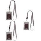  3 PCS Access Badge Pu Work Entrance Guard Cards Holder Cover Neck