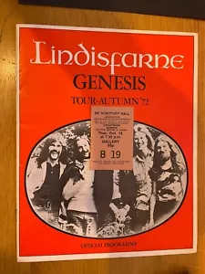 Genesis Lindisfarne Programme And Ticket 1972 - Picture 1 of 4