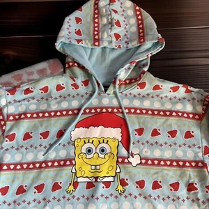 Pantaloni donna corti con cappuccio taglio 1/2 Babbo Natale Spongebob quadrati - Natale taglia LG - Foto 1 di 5