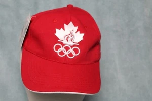 Canada Olympics Baseball Cap Hat w/Tags Red & White Hook and Loop Adjustable Tab - Picture 1 of 7