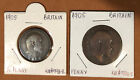 1905 Great Britain 1/2, 1 Penny Set Of 2  Bronze Coins-Edward VII-KM#793.2,794.2