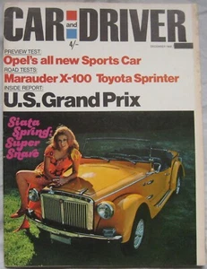 Car & Driver December 1968 featuring Opel GT, Mercury Marauder road test, Toyota - Picture 1 of 2