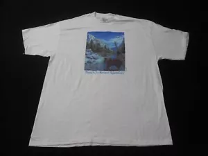Camicia Natura Vintage Anni 90 Punto Singolo NOS Stampa Orso Proteggi Risorse Naturali - Foto 1 di 9
