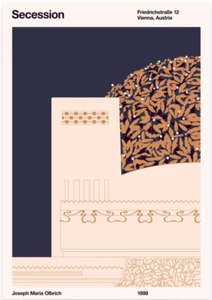 Secession Cream Olbrich Jugendstil Florent Bodart Kunstdruck Poster Plakat Bild - Bild 1 von 2
