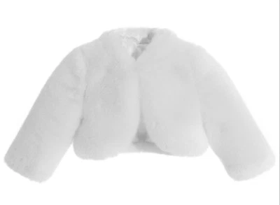 Слоновой кости искусственного меха накидки цветок девочка Болеро уютный мех плащ куртка жакет аксессуары  - Изображение 1 из 3