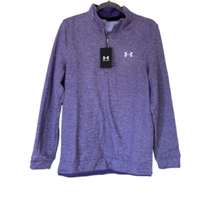 Under Armour Herren Twilight Purple Storm Fleece Quarter Zip Golf Pullover Gr. S - Bild 1 von 7