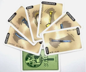 CLUE Classic Cards Complete Set of 6 Weapons Green Back 2010 Game Replacement - Picture 1 of 1