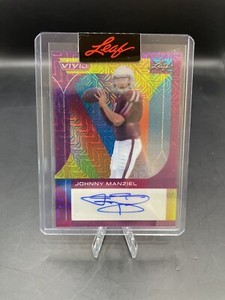 JOHNNY MANZIEL 2023 Leaf Vivid Football Auto 1/1 Pre-Production Proof Purple