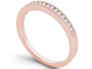 10k Rose Gold 3/20 Ct Diamond Half Eternity Wedding Ring For Women Size 7 - Picture 1 of 4