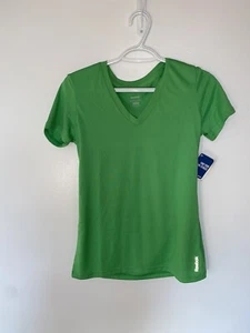 Camiseta para mujer Reebok manga corta cuello en V verde talla pequeña *nueva con etiquetas - Imagen 1 de 6