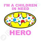CHILDREN IN NEED BATGIRL SPOTS LOGO - IRON ON TSHIRT TRANSFERS - A6 A5 A4