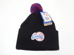 VTG NBA Los Angeles Clippers LOGO Knit Cuffed Pom Beanie Cap Hat Adidas NEW NWT - Picture 1 of 2