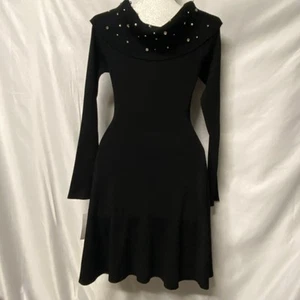 By & By Kleid Pullover Glitzer Perlen dehnbar Wasserfallausschnitt ausgestellt neu mit Etikett neu mit Etikett - Bild 1 von 12