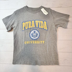NWT - Pura Vida - Women’s Grey Pura Vida University Shirt - Size Small - Picture 1 of 10