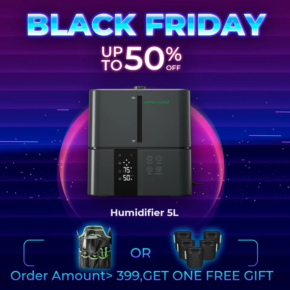 Mars Hydro 5L Ultrasonic Cool Mist Humidifier Hydroponic Humidifier for Tent - Image 1 of 4