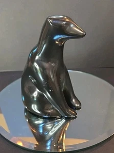 Vintage PEARLITE STONECRAFT geschnitzter schwarzer Eisbär Kanada  - Bild 1 von 11