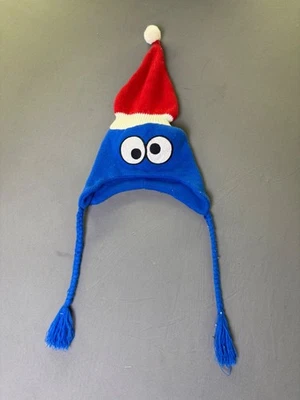 饼干怪物芝麻街蓝色和红色圣诞老人帽子带眼睛 — 第 1/4 张图片