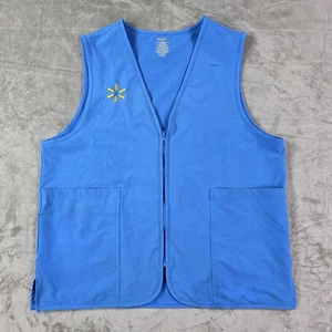 Walmart Vest L Blue Employee Store Associate Full Zip Embroidered Spark - Picture 1 of 6
