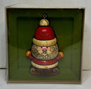 De colección Sello 1976 Recortador de Árbol Alegría de Papá Noel Patinador Adorno de Navidad - Imagen 1 de 4