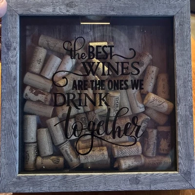 Lawrence 10x10 Wine Cork Holder Shadow Box - Weathered - Image 1 of 4