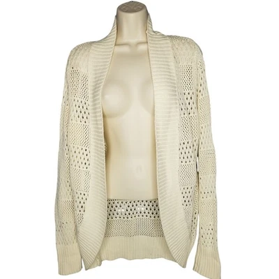 Element Open Cardigan Size Small Cream Ivory Long Sleeve Knit  - Image 1 of 4