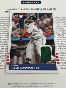 2025 Donruss Baseball - Pablo Sandoval - Retro Materials. Boston Red Sox - Picture 1 of 2