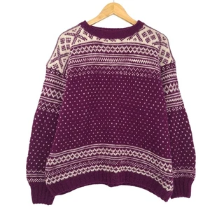 Jersey nórdico vintage Noruega Fair Isle lana mujer Ro4 talla L - Imagen 1 de 6