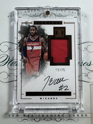 2016-17 Panini IMPECCABLE Basketball Elegance /75 JOHN WALL On Card AUTO JERSEY! - Image 1 of 4