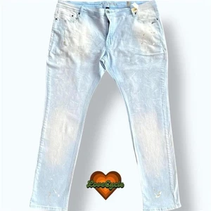 Herrenjeans A. Tiziano Sullivan Twill babyblau Farbspritzer - Größe 46 - Bild 1 von 8