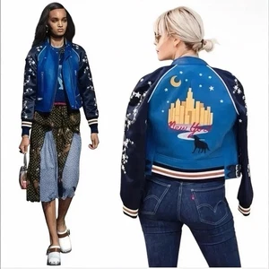 Coach 1941 Stadtbild bestickte Lederjacke Runway Wolf Moon XS-S selten - Bild 1 von 16