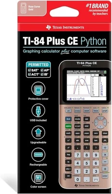 Texas Instruments TI-84 Plus CE Python Color Graphing Calculator - Rose Gold - Image 1 of 4