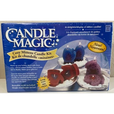Candle Magic Cozy Mittens Candle Kit Makes 6 Candles Reusable Mold Holidays - Image 1 of 3