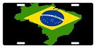 BRAZIL Flag Custom License Plate Brazilian Emblem The Map Version
