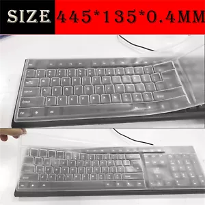 Funda de teclado de silicona universal transparente de 108 teclas para computadoras de escritorio - Imagen 1 de 7